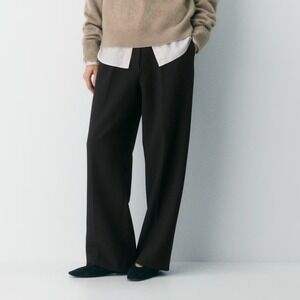 WILFRED Aritzia Effortless Pant (Re)ssential Heathered Black Wide Leg Trouser 8